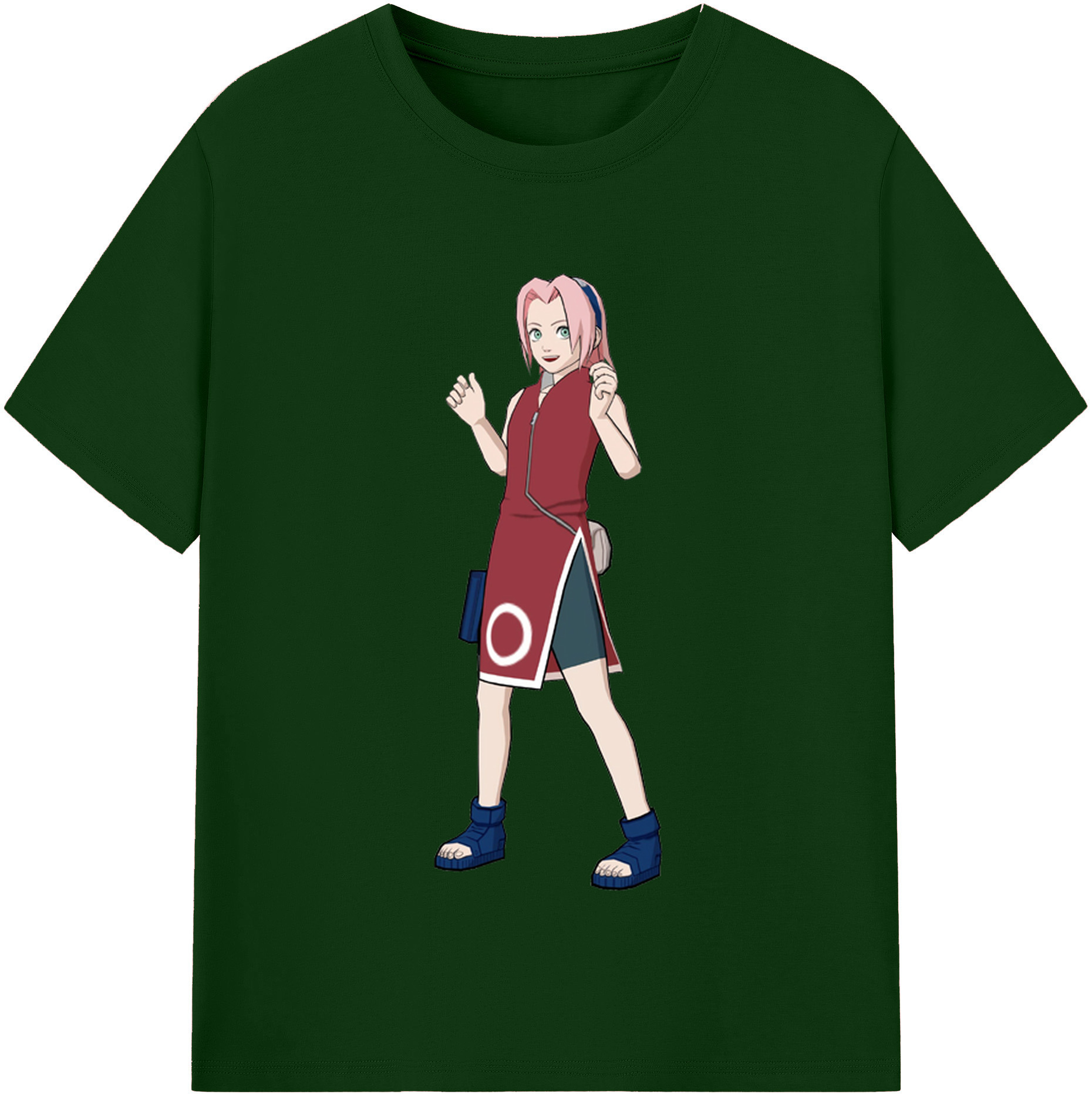 （画像用） NARUTO -ナルト- 春野サクラ Haruno Sakura 綿100％半袖Tシャツ（フロントプリント）